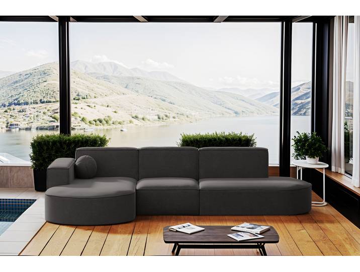 Kaiser Möbel Gartenmöbel Ecksofa,Couch ,Sofa L-Form Garten Modena L Patio Grau Links