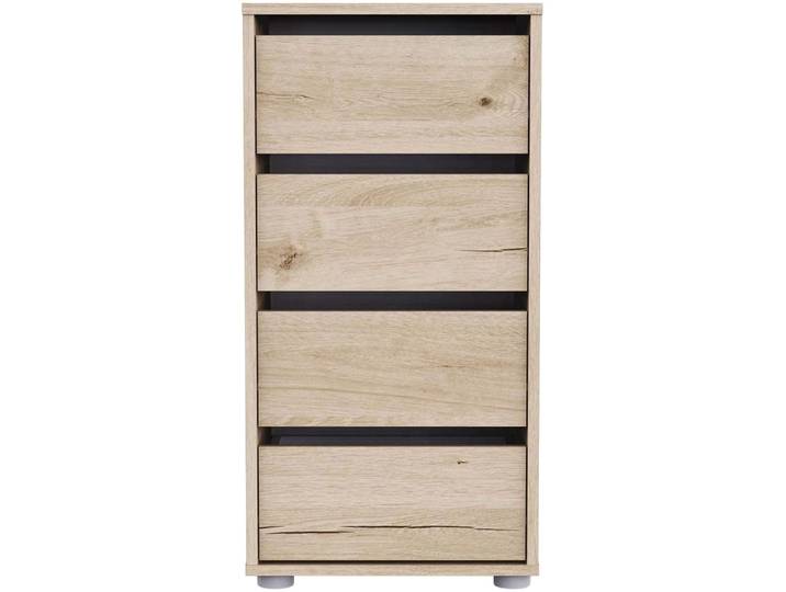 Schubkastenkommode DEMEYERE GROUP, beige (dunkel eiche royal), B:40cm H:76,3cm T:39,6cm, Spanplatte, Sideboards, Schubkastenkommode