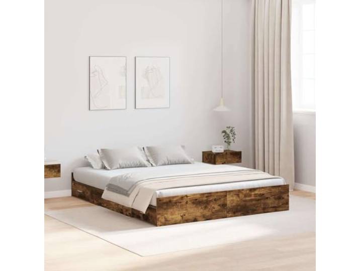 YUTAASU Bettgestell mit Aufbewahrung 140x190 cm Mit Tür, Kiefernholz, Schubladen, Modernes Design, Robust