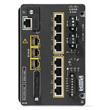 Cisco Catalyst IE3500, Managed, L2/L3, Gigabit Ethernet (10/100/1000), Vollduplex, Rack-Einbau (8 Ports) (IE-3500-8T3X-A)
