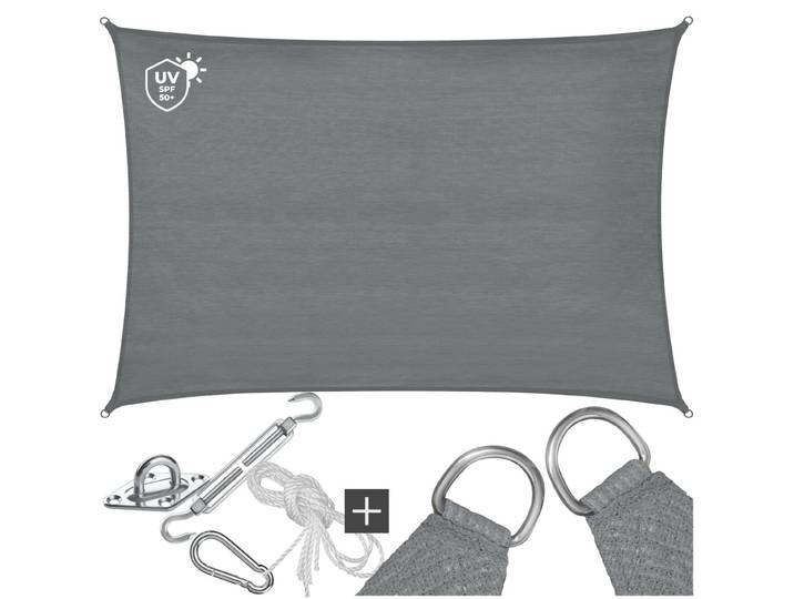 Voile d’ombrage SUNNY - 3 x 4 m, gris