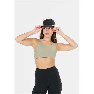 Sport-BH ENDURANCE "Alanie", Damen, Gr. L, beige, 82% Polyester, 18% Elasthan, unifarben, BHs Sport-BH, mit bequemen Cups und Racerback-Design