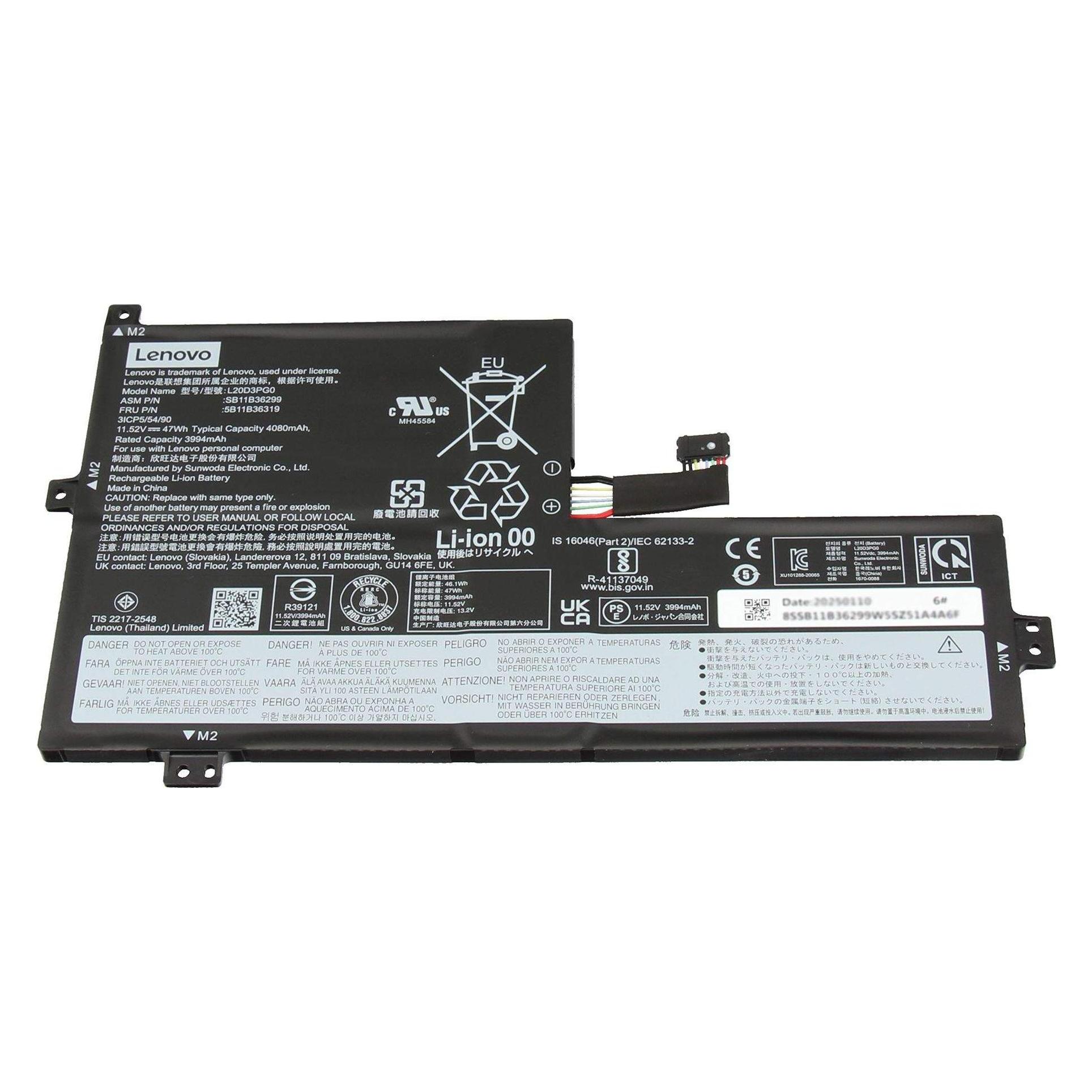 Lenovo CP/B L20C3PG0 11.52V47Wh3cell (3 Zellen, 4080 mAh) (5B11B36308)