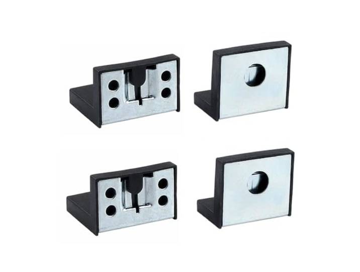 Lot de 4 supports muraux noirs - Compatible avec IKEA METOD\, KALLAX et BRIMNES - Couvertures\, équerres et vis européennes