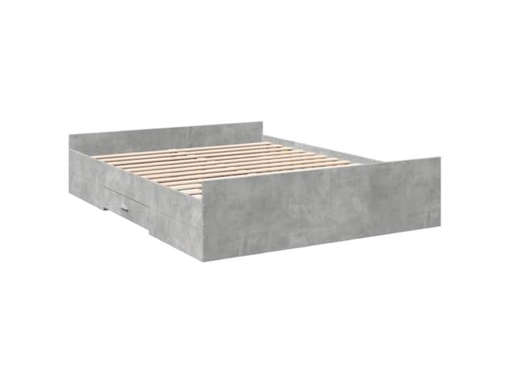 vidaXL Bettgestell mit Schubladen Betongrau 150x200 cm Holzwerkstoff