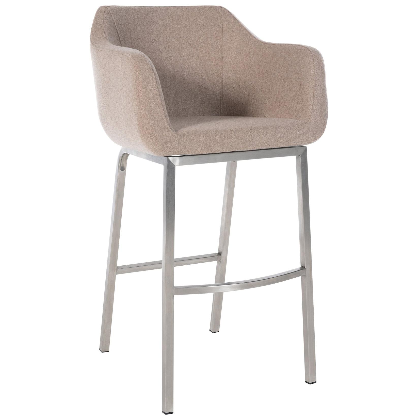 CLP Barhocker Monea E Filz Farbe: taupe, Gestell Farbe: edelstahl