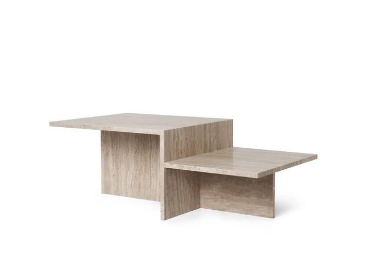 Ferm Living - Distinct Couchtisch, Travertin-Stein
