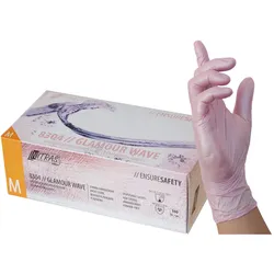 NITRAS® Einmalhandschuhe GLAMOUR WAVE, Größe M, rosa