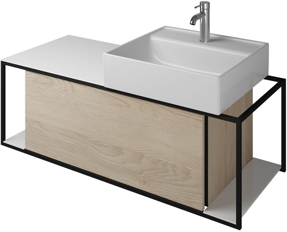 burgbad Junit Waschtischkombination mit Keramik-Waschtisch Rechts 120 cm