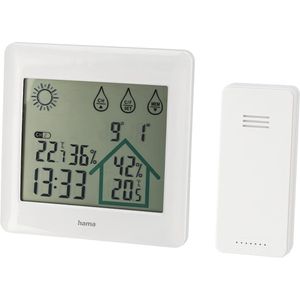 Hama Wetterstation 00186412, Action, Funk, digital, mit Außensensor, Wettervorhersage, LC-Display & 4 Messwerten