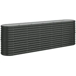 Helloshop26 - Pflanzkasten Hochbeet Blumenbeet Terrasse Garten pulverbeschichteter Stahl Anthrazit 02_0039498