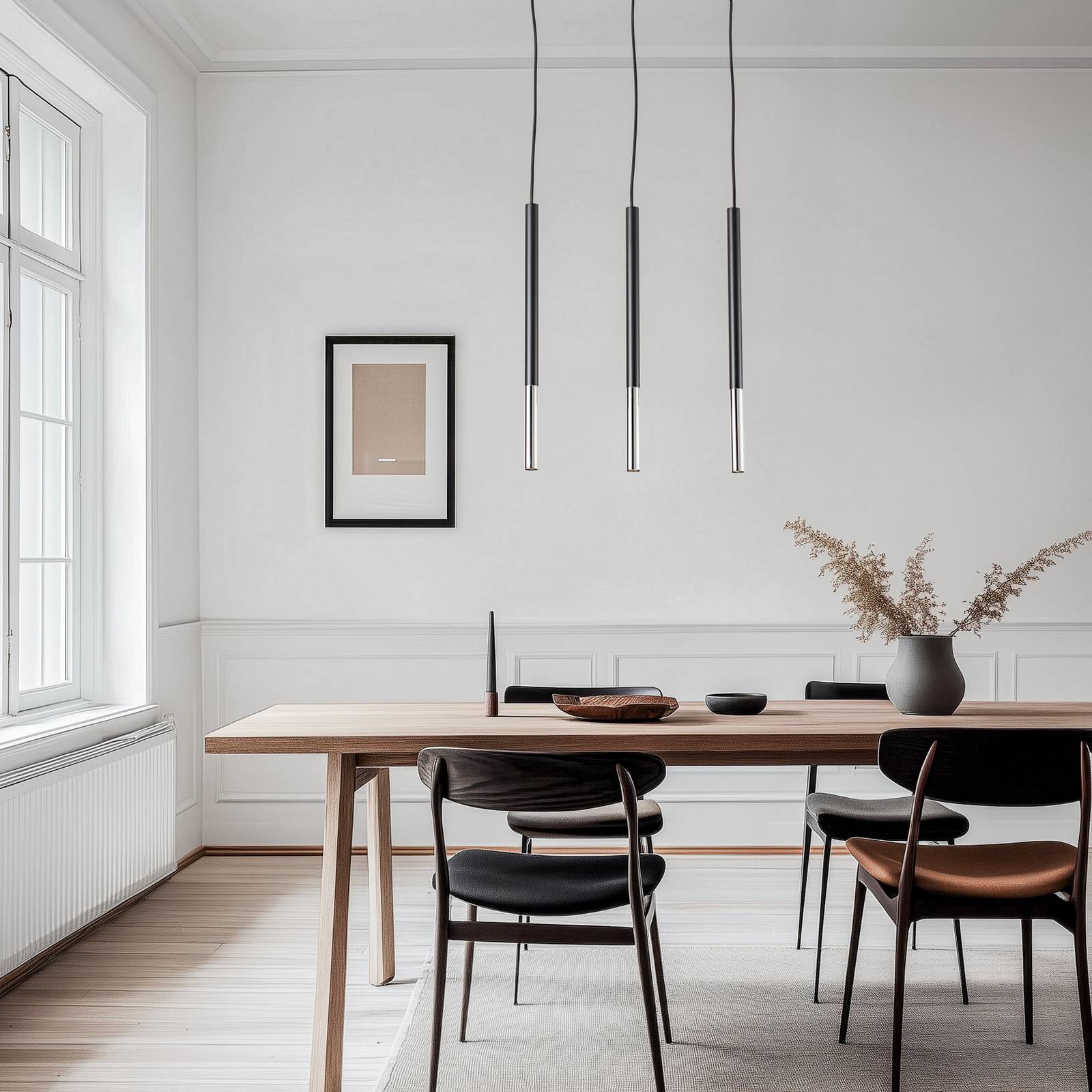 Hängelampe Thalassa SOLLUX LIGHTING, dimmbar, schwarz, für Wohn- / Esszimmer, Metall, Modern, Pendelleuchte