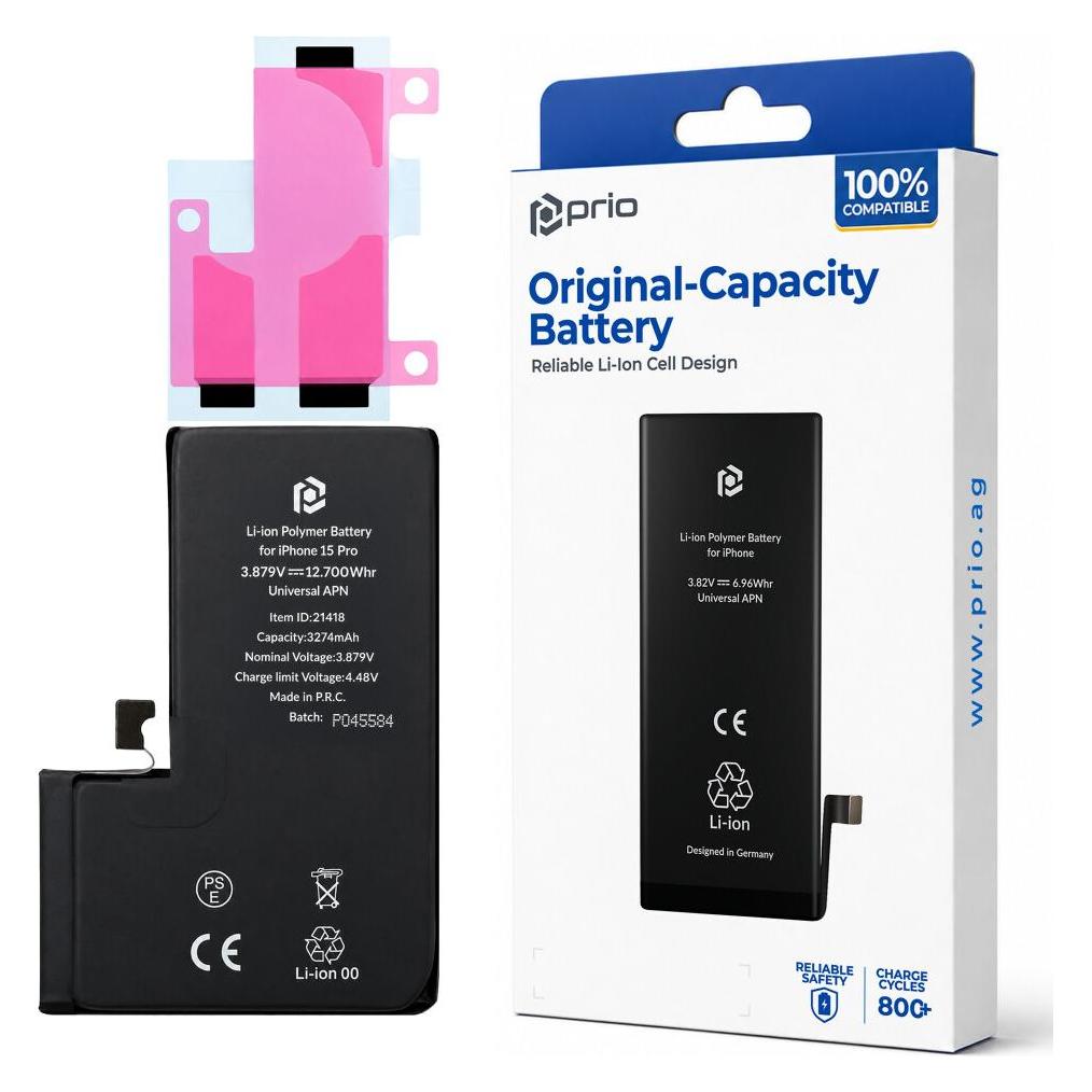 prio Akku für iPhone 15 Pro (Universal APN) (PBA-1132)