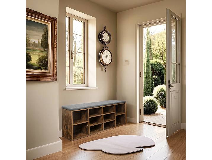 home24 Schoenenbank Haysville type B 104 x 48 x 30cm bruin/oudhouten look