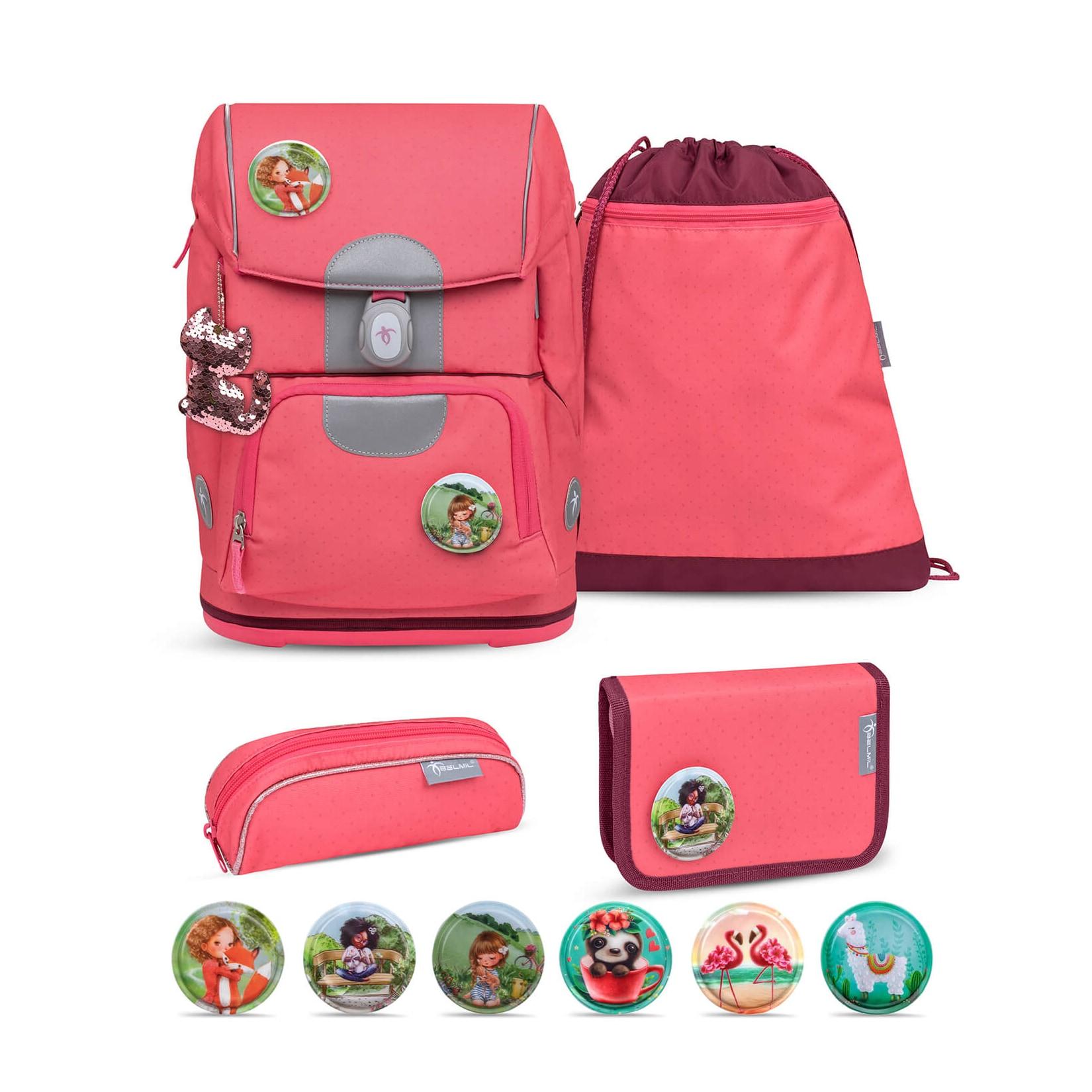 Belmil Rucksack Motion ergonomisches Schulranzen Set 5-teilig Sweet Candy
