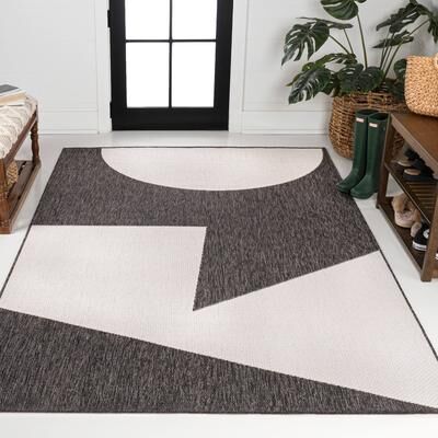 JONATHAN Y Lucian Modern Geometric Abstract Two-Tone Area Rug