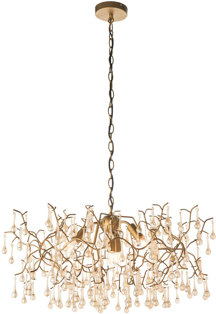 Mercer41 Hewes 4-Light Crystal Chandelier Gold;Champagne 40cm H X 75cm W X 75cm D