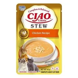 INABA Cat Ciao Entrée Stew – cremiger Eintopf für Katzen mit Hühnergeschmack, 40g