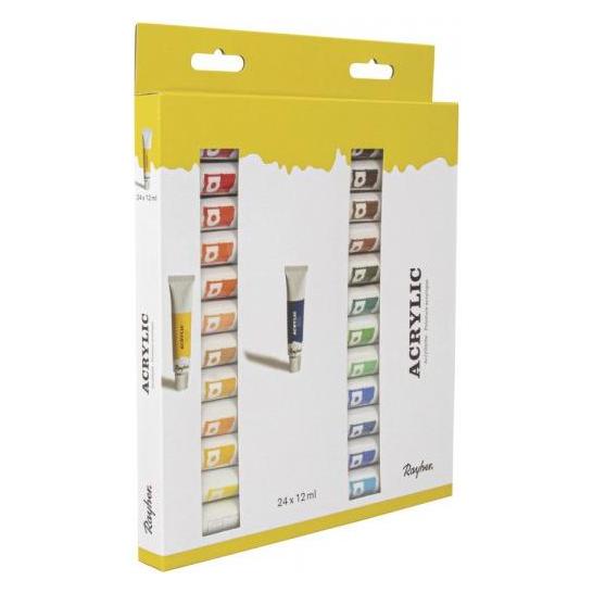 Rayher Künstler-Set Acrylfarben farbsortiert 24 x 12,0 ml (12 ml) (38926000)