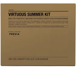 600ml PREVIA Virtuous Sun Summer Kit (Shampoo 350ml + Conditioner 150ml + Oil 100ml + Strandtasche)