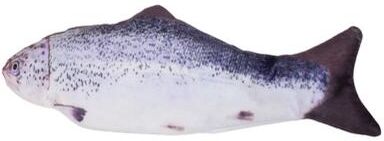 Inspired Finds USB Rechargeable Flopping Fish Cat Toy With Realistic Self Moving Motion For Cats & Small Dogs salmon