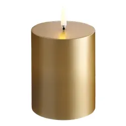 Piffany LED Stumpenkerze Gold Finish glatt 7,8x10cm