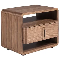 AC ANGEL CERDA Angel Cerdá Nachttisch aus Nussbaum und schwarzem PVC 7225C 60 x 43 x 50