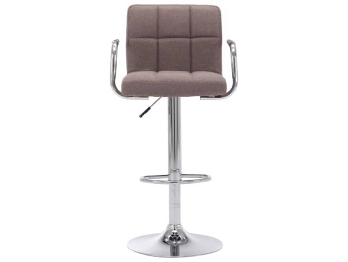 KGHFDVB Barhocker Taupe 53 x 52 x (92-112) cm verchromter Stahl Stoffbezug Verchromter Stahlrahmen, Stoffbezug 90% Baumwolle, um 360 Grad drehbar, Gasdruckfeder, für Küche und Bartheke