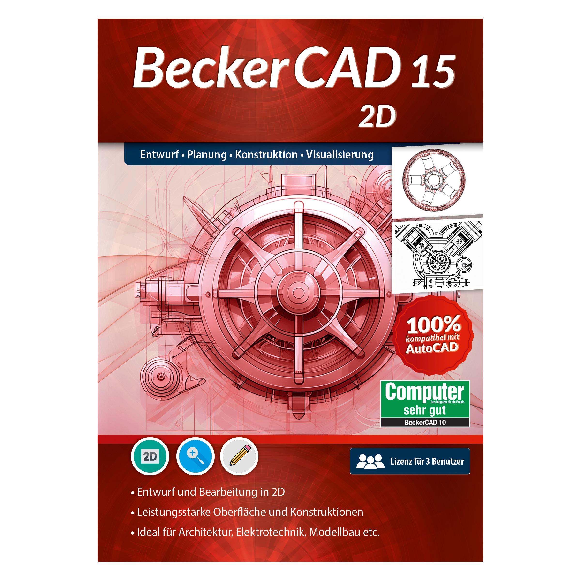 Markt + Technik BeckerCAD 15 - 2D Download Code (1 User, 1 Geräte/User, unbegrenzt) (90812)