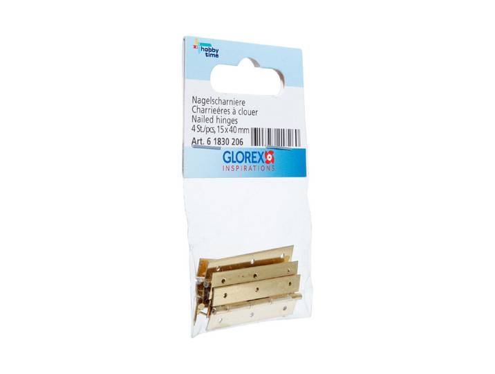 Glorex Nagelscharnier mit Stiften 15 × 40 mm 4 Stück