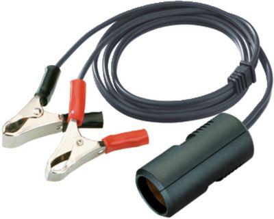 Kupplungskabel für mobile Tankstellen für AdBlue® CEMO Blue-Mobil EASY, 1 m, 2-adrig, max. 8A, Batteriepolzangen + Dose 12V (SAE J563)