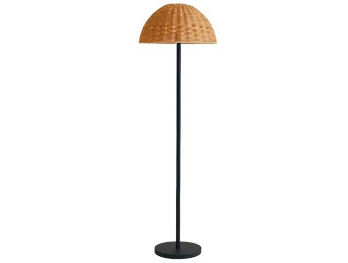 Lumisky Lampadaire solaire extérieur en poly rotin avec module LED blanc chaud télécommande FAROE TALL SOLAR H160cm