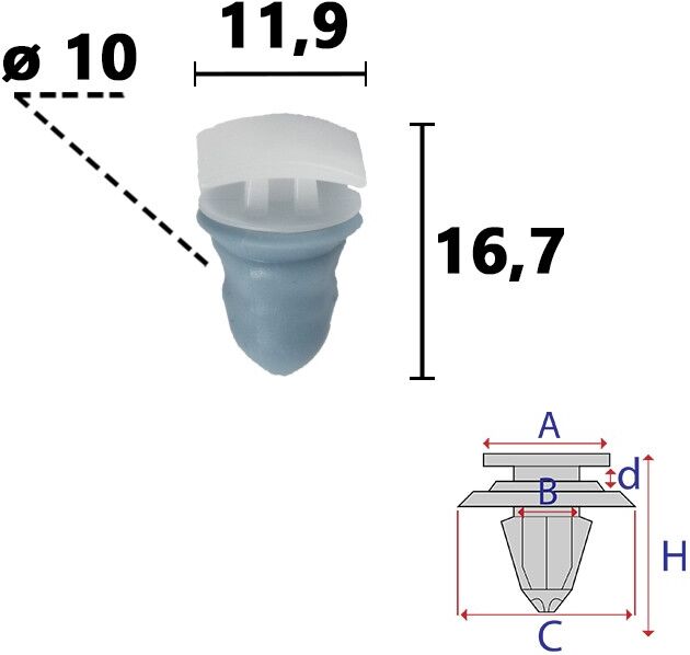 ROMIX C70800 Trim clip