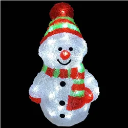 Mojawo, Weihnachtsbeleuchtung, Acryl Schneemann 96 LEDs kaltweiss Aussenbeleuchtung
