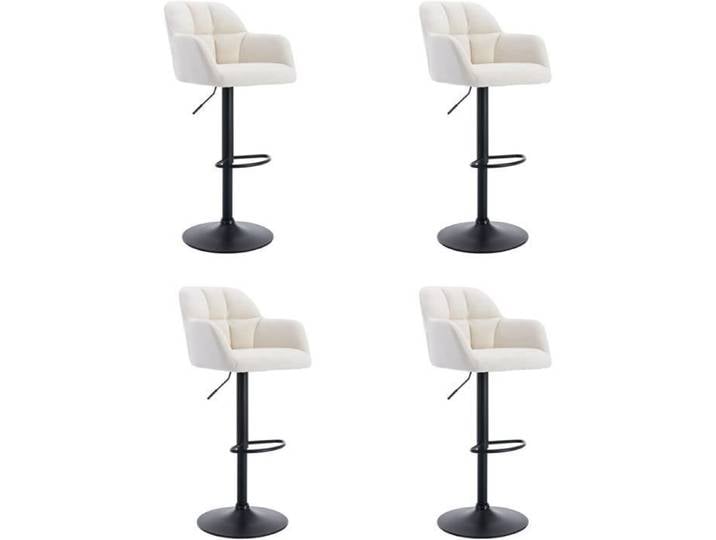 Wahson Lot de 4 Tabouret de Bar en Velours Chaise de Bar Réglable Chaise Haute Cuisine pour Bar-Cuisine Beige