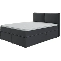 S-STYLE Boxbett mit Stauraum und Topper  H3 Uma ¦ grau ¦ Maße (cm): B: 160 H: 103