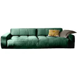 KAWOLA Big Sofa PALACE 3-Sitzer mit Sitztiefenverstellung Velvet smaragd
