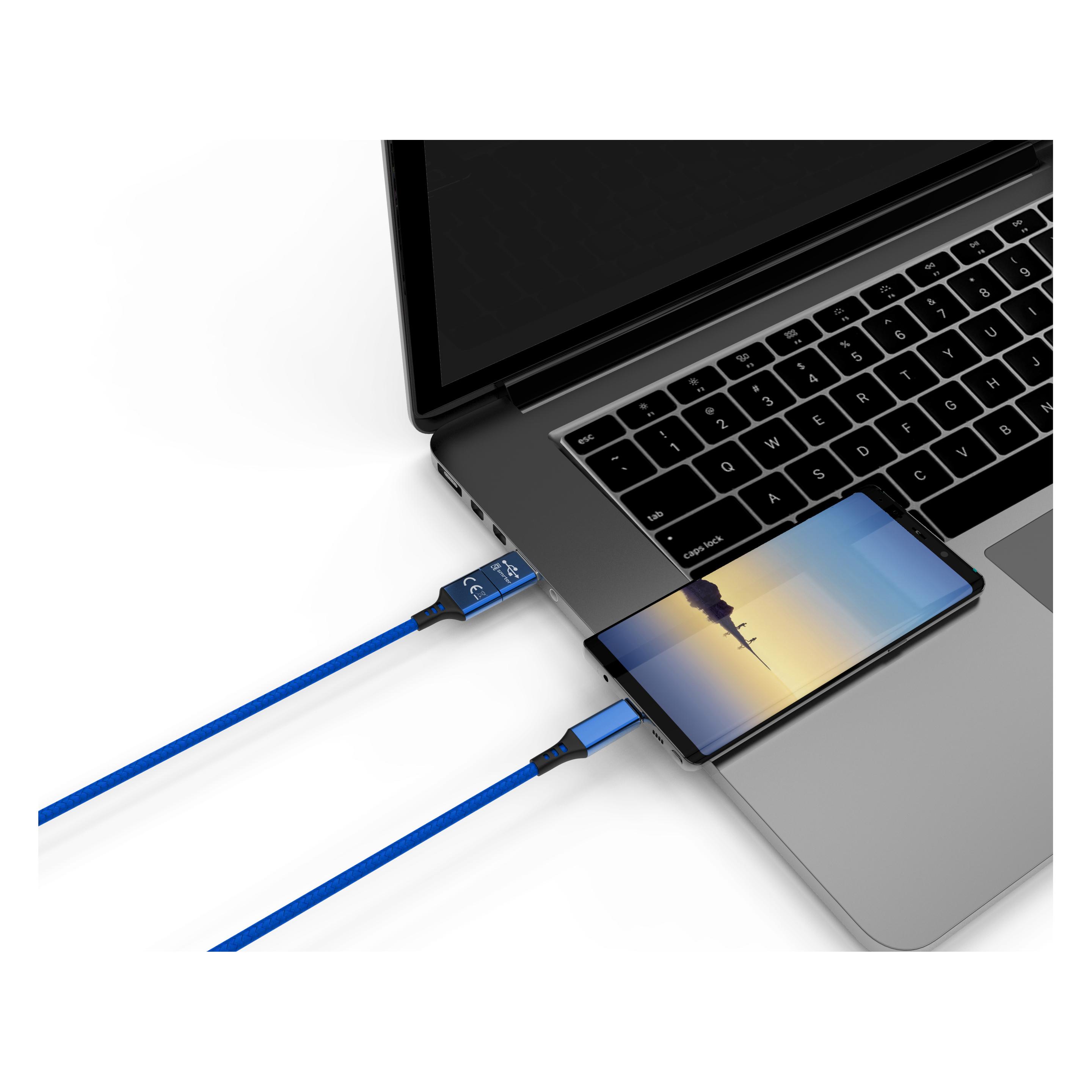 Cololight SPEEDY-C BL Ladekabel, USB-A/USB-C -> USB-C, blau (1 m) (SMRTER_SPEEDY_C_NB)