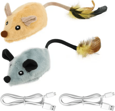 Inspire Curations SmartChase Rechargeable Interactive Mouse Cat Toy none Telecontrol 2pc