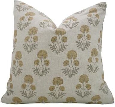 Fabdivine Floral Linen Cushion Cover Soft Cozy Pillow Case Bedroom, Office Farmhouse Décor