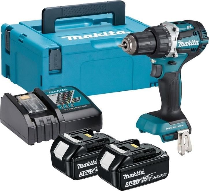 Makita DDF484RFJ Boormachine met pistoolgreep, Zwart/Blauw