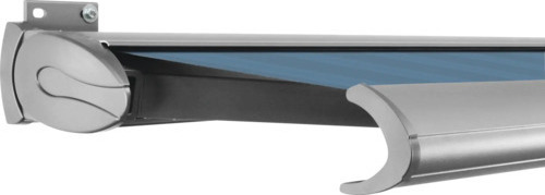 SOLUNA Kassettenmarkise Exclusiv 2,5x1,5 Stoff Dessin 320916 Gestell E6EV1 silber eloxiert Antrieb links inkl. Motor und