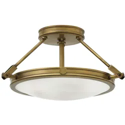 Deckenleuchte Lampe Retroleuchte Wohnzimmerleuchte Stahl Glas Messing D 41,7 cm