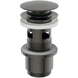 Ideal Standard Push-Open-Ventil E1482A5 für Waschtische mit Überlauf, Magnetic Grey