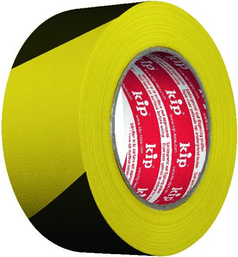 Kip 3824 Gewebe-Warnband gelb/schwarz 48mmx33m (3824-90)