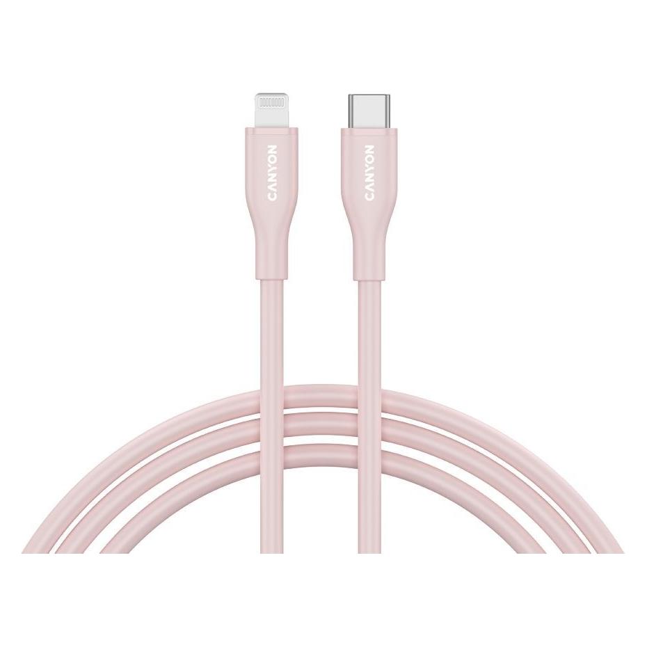 Canyon Cable cable CLNM60 C-L 60W MFI 1m Silicon Pink (1 m, USB 2.0, 60 W) (CNS-CLNM60SC10PS)