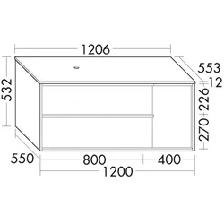 Burgbad Konsole +Waschtischunterschrank Uomo Preisgruppe 2 Sand Solid Matt/Feinstein Beton SHQC121RF7461A0390