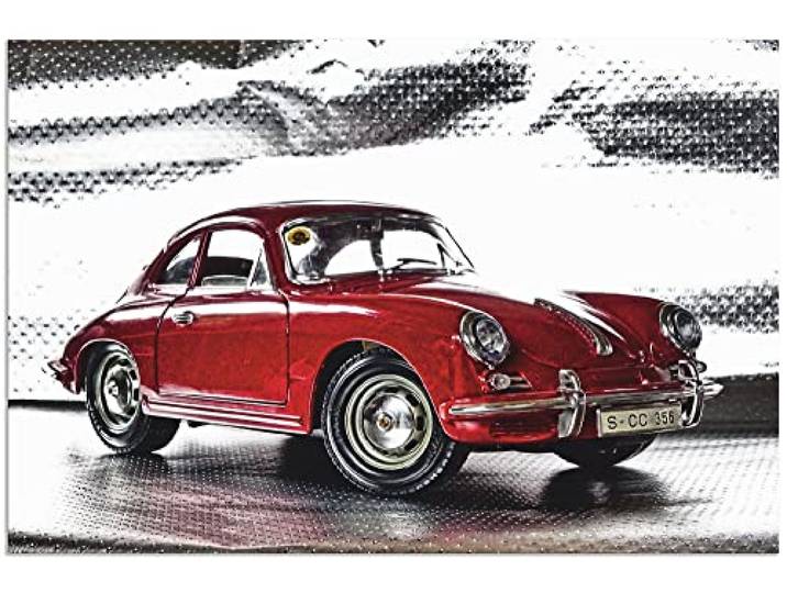 ARTland Wanddeko Wandbild Alu Verbundplatte für Innen & Outdoor Bild 60 x 40 cm Oldtimer Sportwagen Auto Klassiker Rot Porsche 356 S9HT