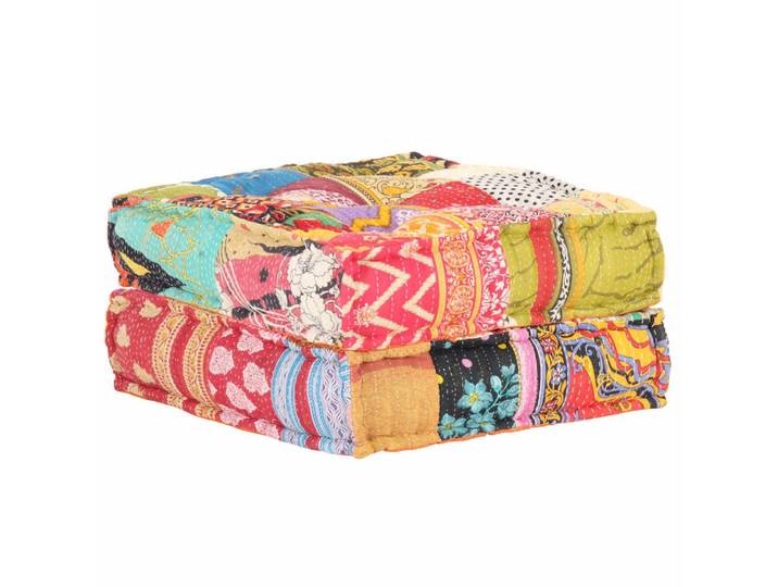 furnicato Pouf Sitzpouf Patchwork 60x70x36 cm Mehrfarbig, Bequemer Fußhocker mit Patchwork-Design für dein Wohnzimmer