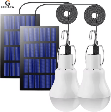 Uplift Curations LED Solar Bulb Light Waterproof Outdoor USB Charged Hanging Emergency Sunlight Powered Lamp Portable Powerful Indoor 2 Pieces